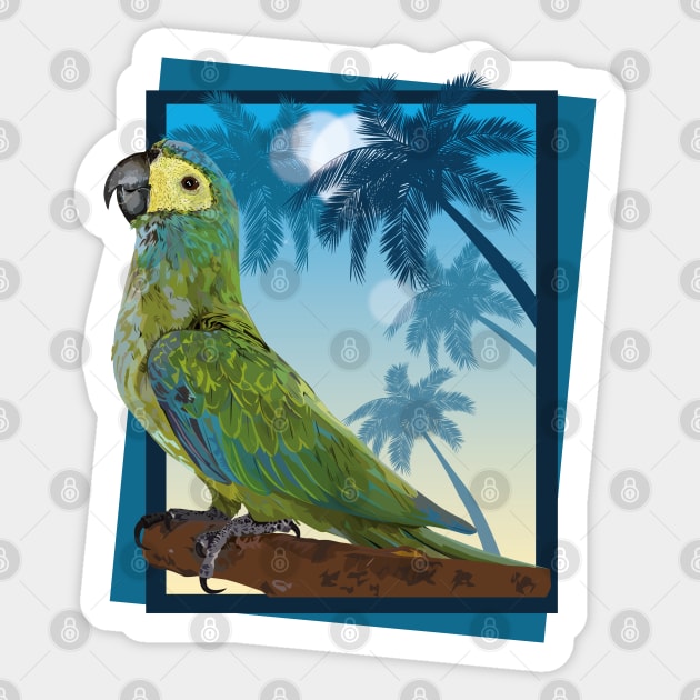 red-bellied macaw Sticker by obscurite